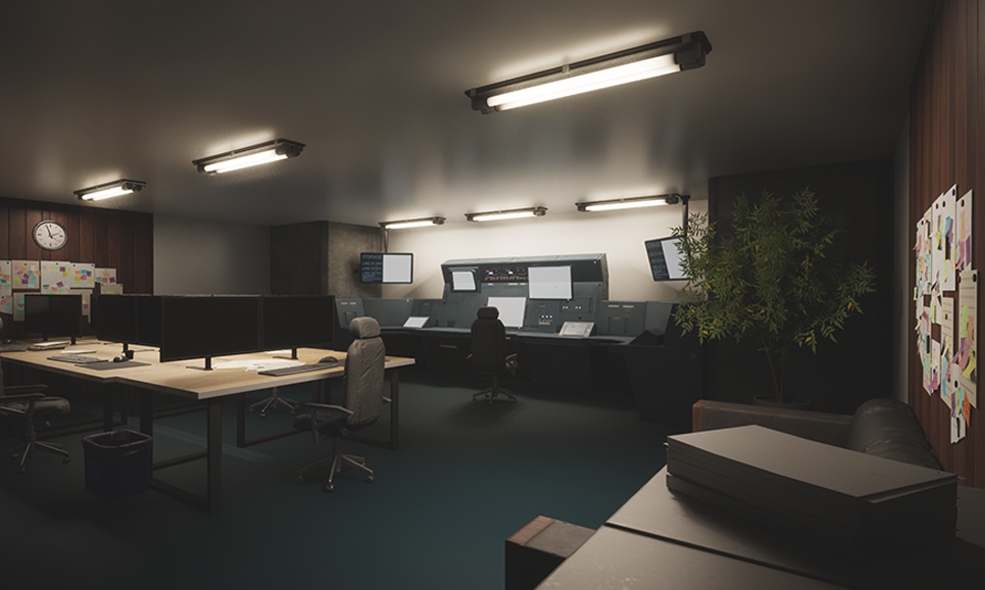 Riproduzione in 3D di una control room